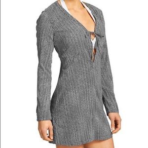 NWT Athleta Kimssa Tunic Dot Print Black Swim Cover Up Small S NEW